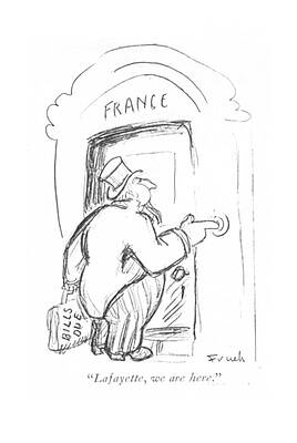 France Drawing - Lafayette, We Are Here by Alfred Frueh