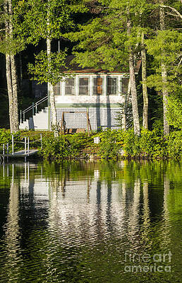 Reflection Photograph - Lake Cabin by Steven Ralser