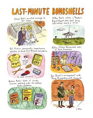 Teen Wall Art featuring the drawing Last-minute Bombshells by Roz Chast