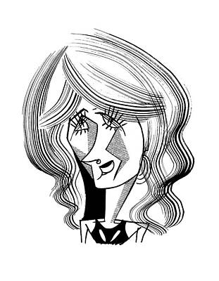 Contrast Wall Art featuring the drawing Laura Dern by Tom Bachtell