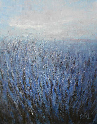 Flower Wall Art featuring the painting Lavender 2 by Jane See