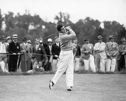 Watching Photograph - Lawson Little Teeing Off by Rotofotos Inc