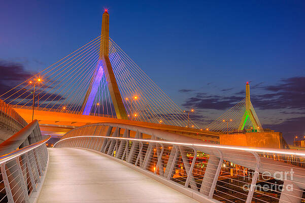 Massachusetts Wall Art featuring the photograph Leonard P. Zakim Bunker Hill Bridge VII by Clarence Holmes