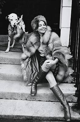 Woman in Fur with Dalmatian Photograph