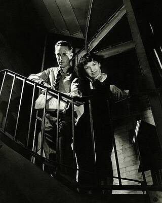 Couple on a Spiral Staircase Wall Art