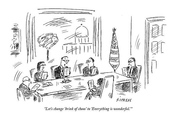 Humorous Political Meeting Cartoon Wall Art