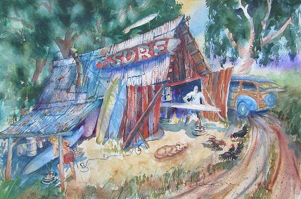 Wall Art featuring the painting Let's Go Surfin' Now by Jackson Ordean