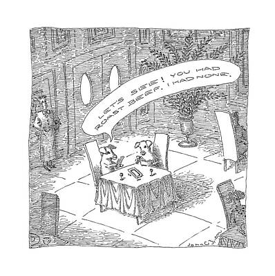 Pig Drawing - Let's See! You Had Roast Beef by John O'Brien