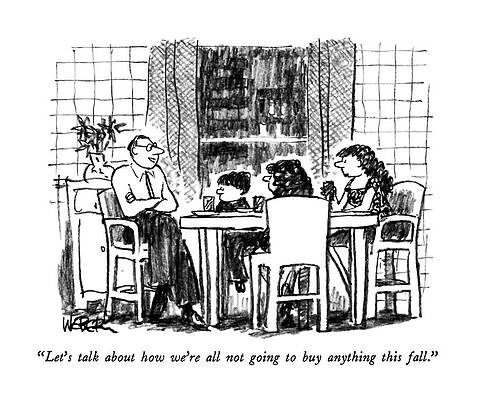 Money Wall Art featuring the drawing Let's Talk About How We're All Not Going To Buy by Robert Weber