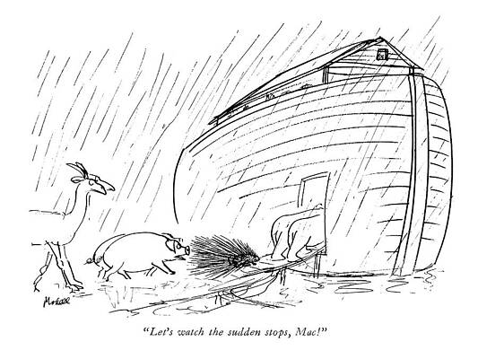 Nose Drawing - Let's Watch The Sudden Stops by Frank Modell