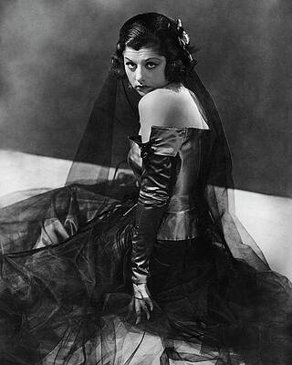 Elegant Woman in Black Gown Wall Art