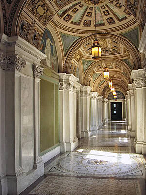 Ornate Architectural Corridor Photograph