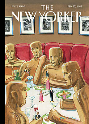 Oscar Statues Dining Together Wall Art