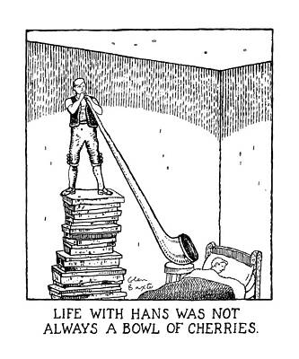 Rest Drawing - Life With Hans Was Not Always A Bowl Of Cherries by Glen Baxter