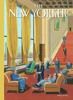 Stylish Men's Lounge Gathering Painting