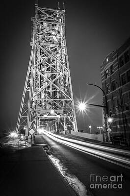 Nighttime View of Steel Lift Bridge Wall Art