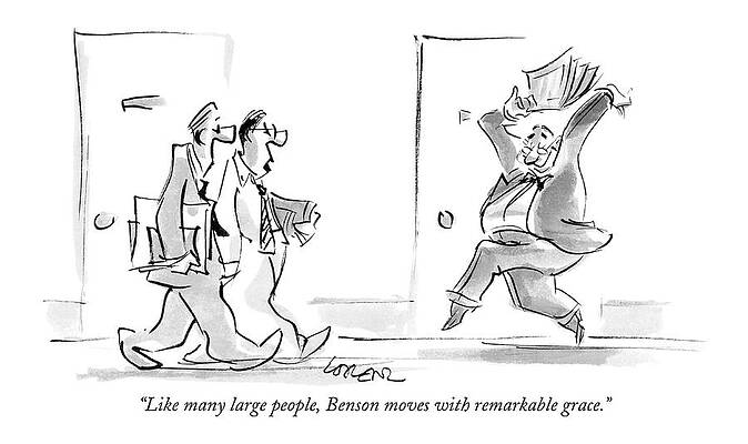 People Drawing - Like Many Large People by Lee Lorenz