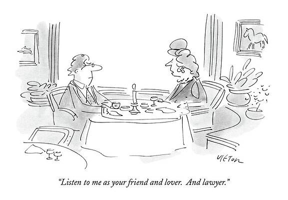 Humorous Dinner Conversation Drawing