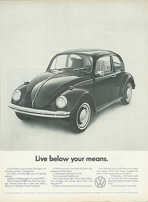 Classic Volkswagen Beetle Ad Digital Art