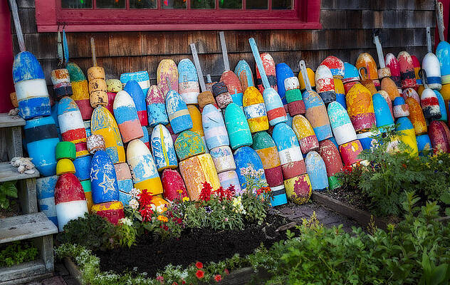 Colorful Lobster Buoys Display Photograph