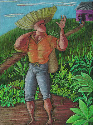 Puerto Rico Wall Art featuring the painting Loco De Contento by Oscar Ortiz