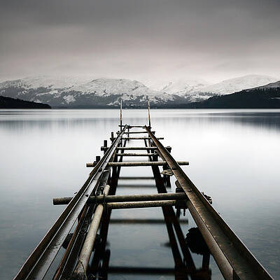 Minimalist Wall Art featuring the photograph Lomond Jetty by Grant Glendinning