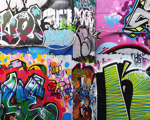 Colorful Street Graffiti Wall Art