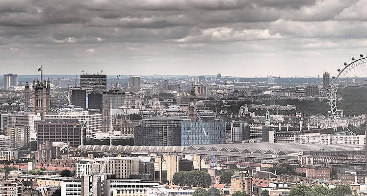 Wall Art featuring the photograph London Under Grey Skies by Rona Black