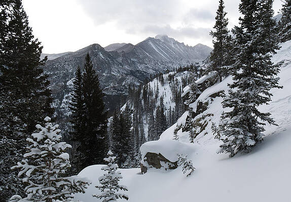Colorado Photograph - Long's Peak Winter by Cascade Colors