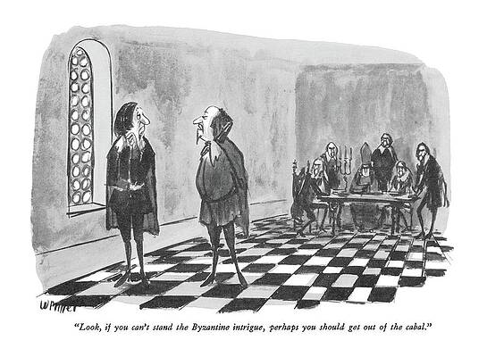 Byzantine Intrigue Meeting Drawing