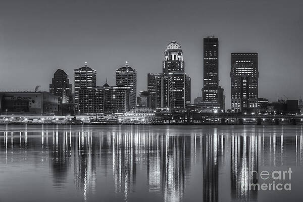 Reflection Wall Art featuring the photograph Louisville Skyline Morning Twilight IV by Clarence Holmes