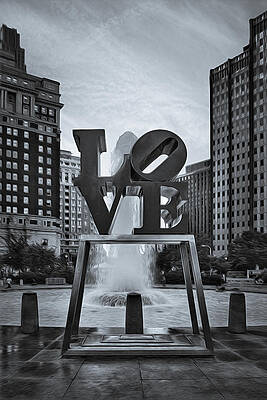 Love Sculpture in Urban Park Photograph