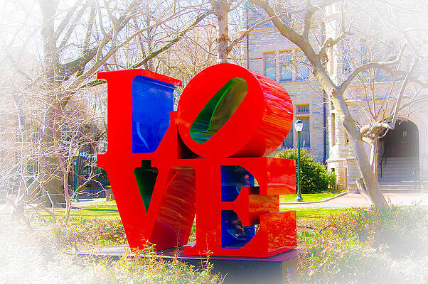 Philadelphia Wall Art featuring the photograph Love Sculpture - Penn Campus by Louis Dallara
