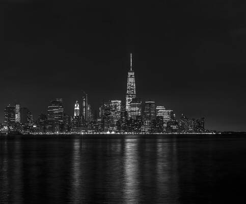 America Photograph - Lower Manhattan Skyline Black And White by David Morefield