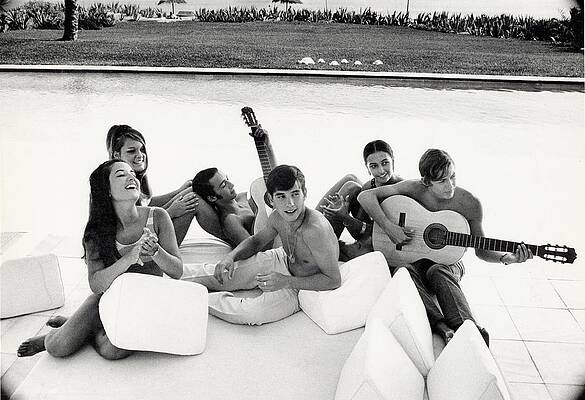Poolside Guitar Gathering Photograph