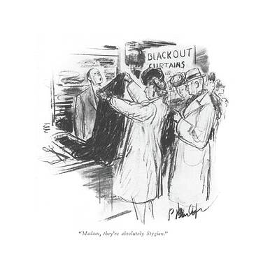 Shade Wall Art featuring the drawing Madam, They're Absolutely Stygian by Perry Barlow