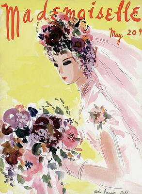 Elegant Bride with Floral Bouquet Wall Art