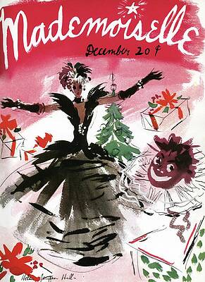 Watercolor Wall Art featuring the photograph Mademoiselle Cover Featuring A Doll Surrounded by Helen Jameson Hall