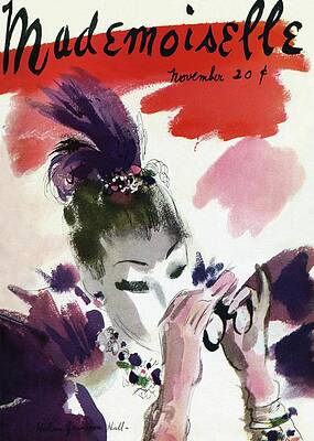 Watercolor Wall Art featuring the photograph Mademoiselle Cover Featuring A Woman Looking by Helen Jameson Hall