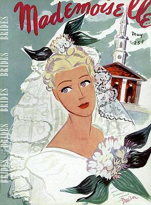 Watercolor Wall Art featuring the photograph Mademoiselle Cover Featuring An Illustration by Elizabeth Dauber