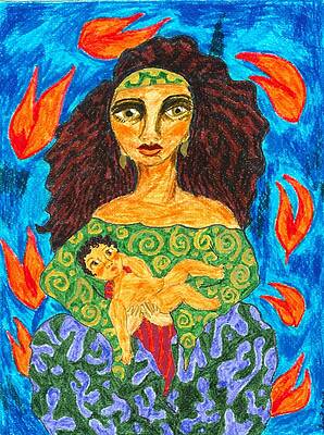 Woman Wall Art featuring the painting Madonna 9 by Stacey Torres