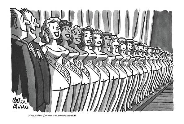 Wall Art featuring the drawing Makes You Kind Of Proud To Be An American by Peter Arno