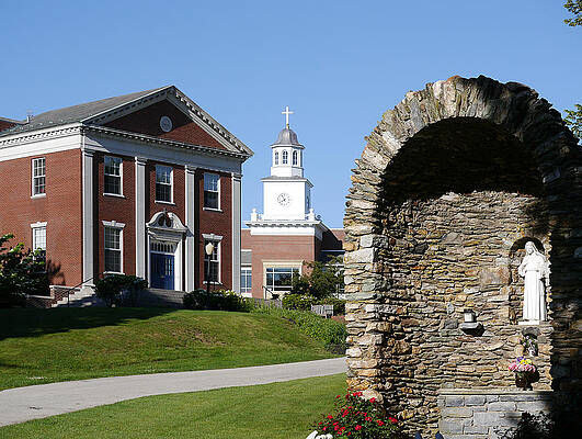 White Photograph - Malvern Prep - St Rita And Clock by Richard Reeve