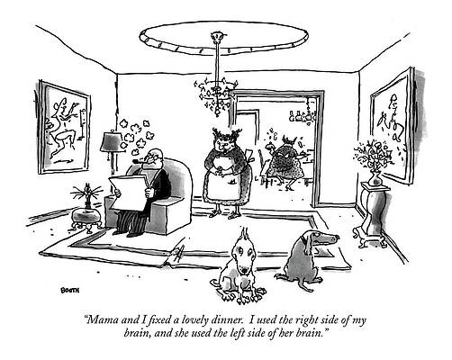 Brain Drawing - Mama And I Fixed A Lovely Dinner.  I Used by George Booth