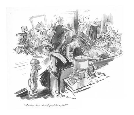 Crowd Drawing - There's A Lot Of People In My Bed by Perry Barlow