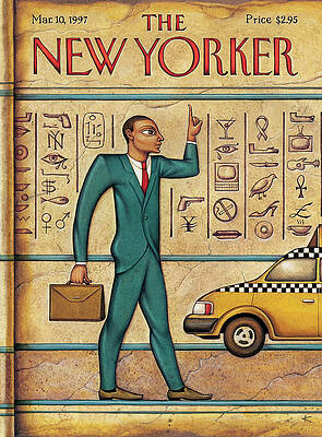 Businessman Gestures at Taxi Painting