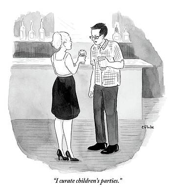 Man Speaks To Woman At Cocktail Party Print
