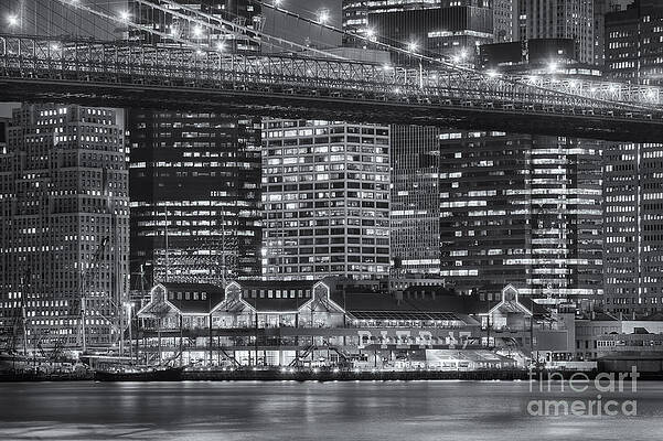 Wall Art featuring the photograph Manhattan Night Skyline VI by Clarence Holmes