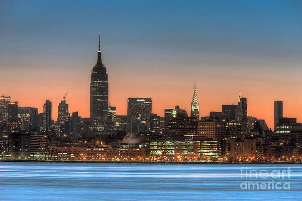New York City Skyline at Dusk Wall Art