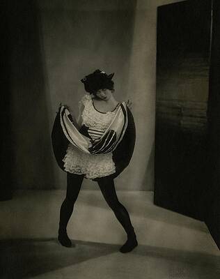 Lace Wall Art featuring the photograph Margaret Severn Pulling Up Her Skirt by Edward Steichen